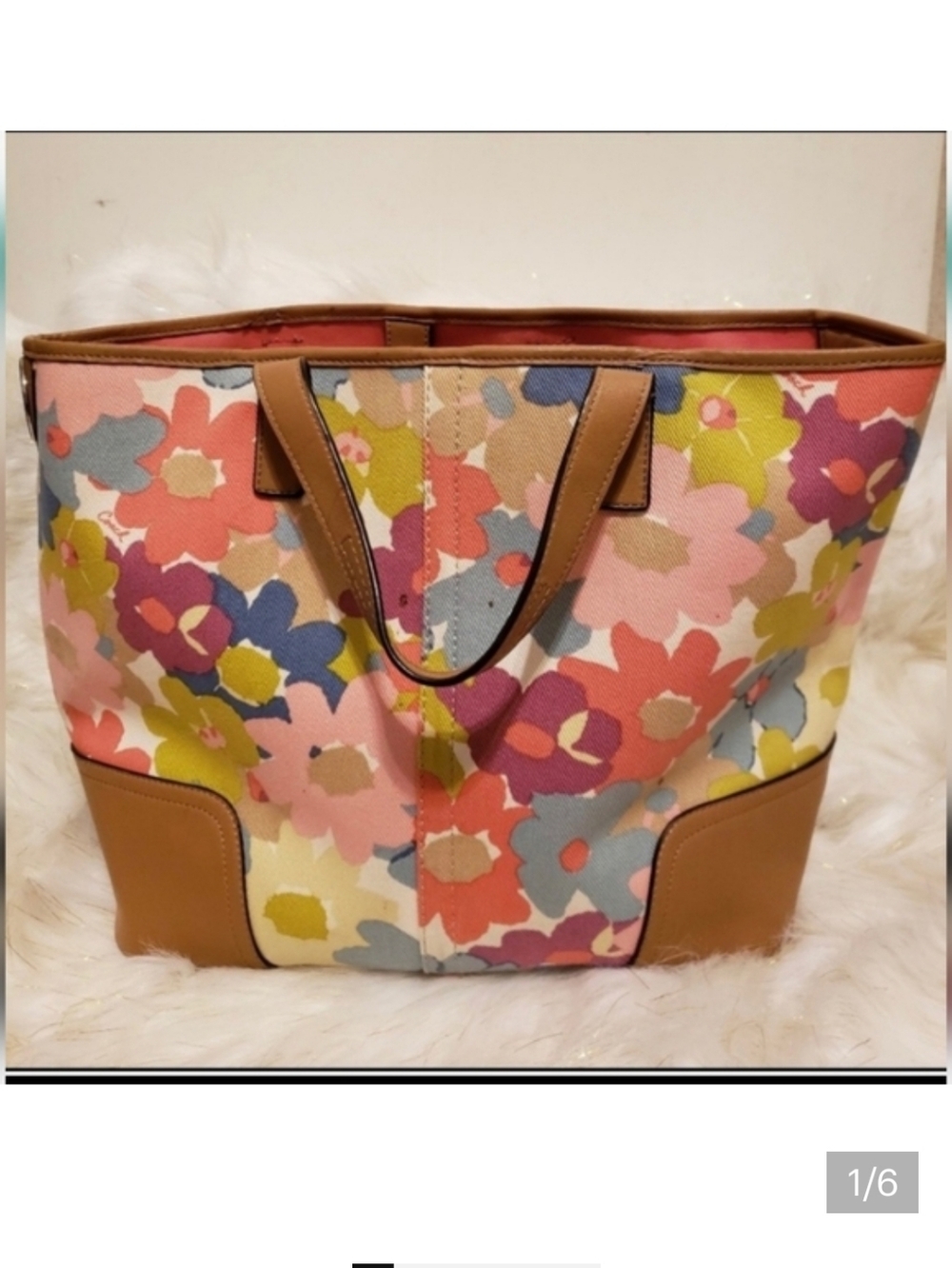 🌺 COACH (AUTHENTIC) HADLEY FLORAL MEDIUM TOTE BAG - EUC🌺
